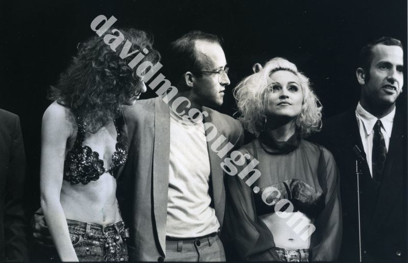 Keith Haring with Sandra Bernhardt, Madonna, Kenny Scharf 1989, NY.jpg